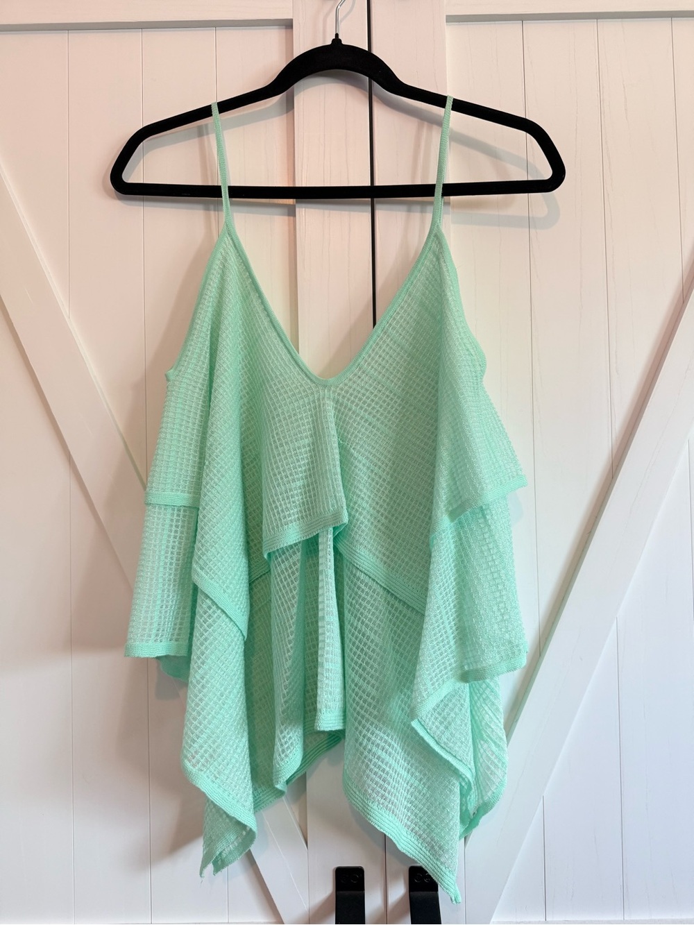 Bar III Mint Green Layered Ruffle Camisole